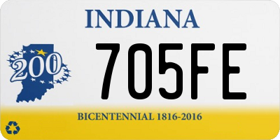 IN license plate 705FE