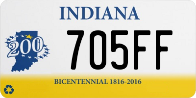 IN license plate 705FF