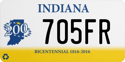 IN license plate 705FR