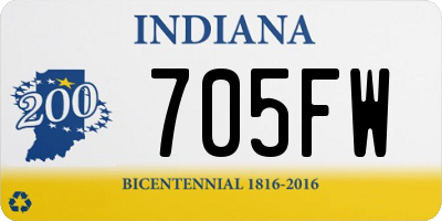 IN license plate 705FW