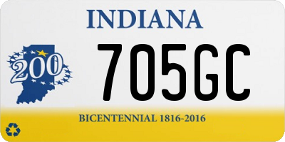 IN license plate 705GC