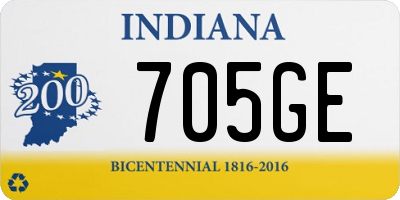 IN license plate 705GE