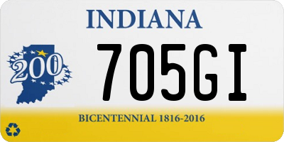 IN license plate 705GI