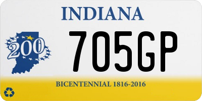 IN license plate 705GP