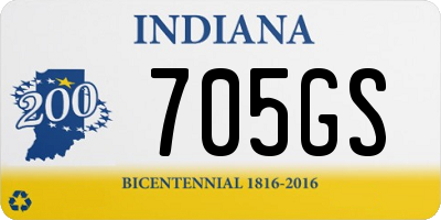 IN license plate 705GS