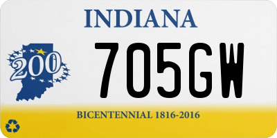 IN license plate 705GW