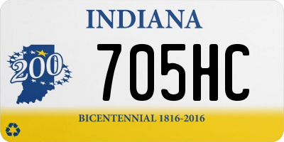 IN license plate 705HC