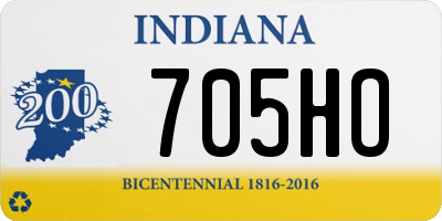 IN license plate 705HO