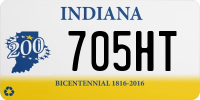 IN license plate 705HT