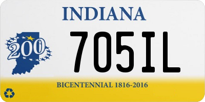 IN license plate 705IL