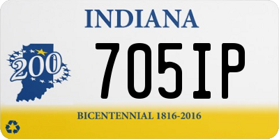 IN license plate 705IP