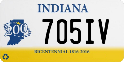 IN license plate 705IV