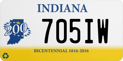 IN license plate 705IW