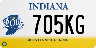 IN license plate 705KG