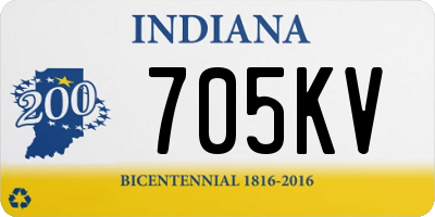 IN license plate 705KV