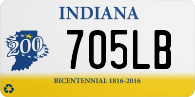 IN license plate 705LB