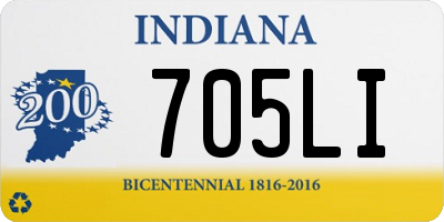 IN license plate 705LI