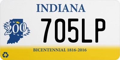 IN license plate 705LP