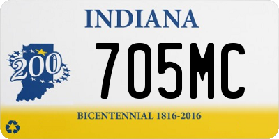IN license plate 705MC