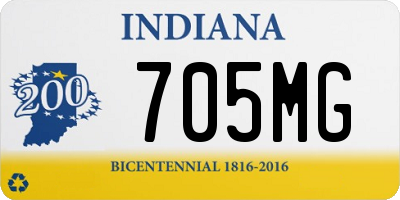 IN license plate 705MG