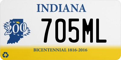 IN license plate 705ML