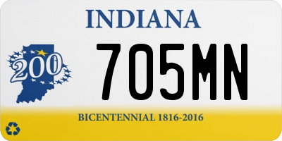 IN license plate 705MN