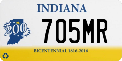 IN license plate 705MR