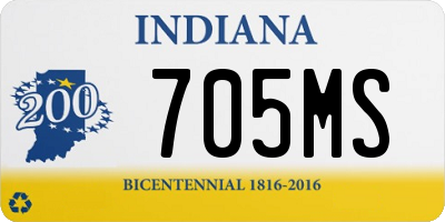 IN license plate 705MS