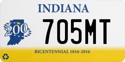 IN license plate 705MT