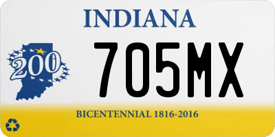 IN license plate 705MX