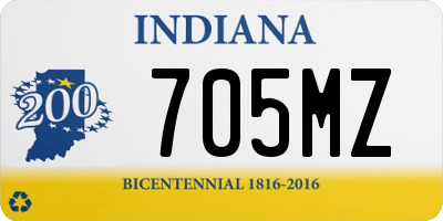 IN license plate 705MZ