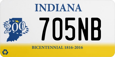 IN license plate 705NB