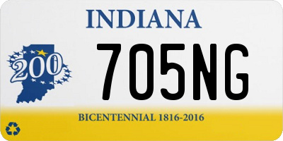 IN license plate 705NG