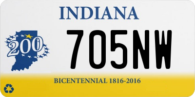 IN license plate 705NW