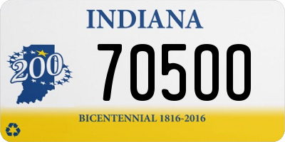 IN license plate 705OO