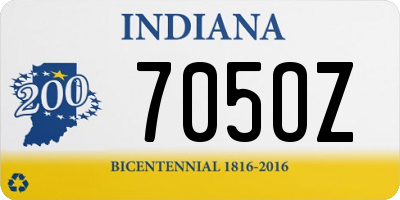 IN license plate 705OZ