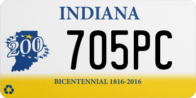 IN license plate 705PC