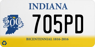 IN license plate 705PD