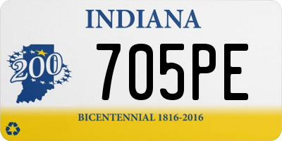 IN license plate 705PE