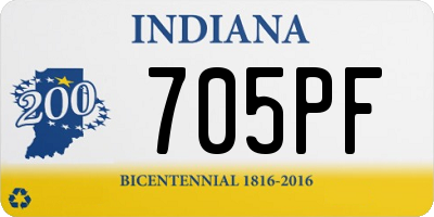 IN license plate 705PF