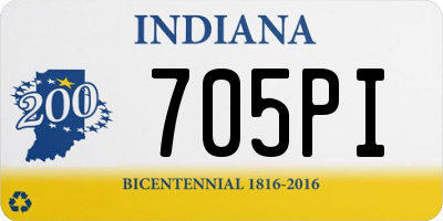 IN license plate 705PI