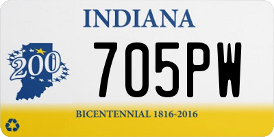 IN license plate 705PW