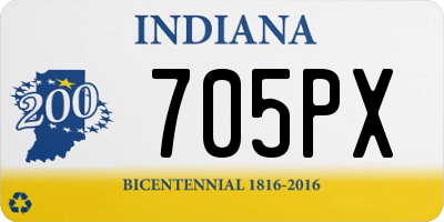 IN license plate 705PX