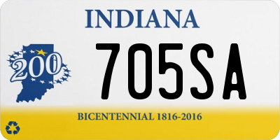 IN license plate 705SA