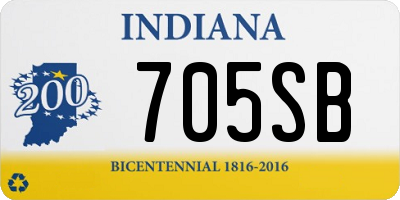 IN license plate 705SB