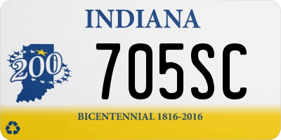 IN license plate 705SC