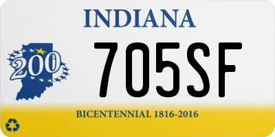 IN license plate 705SF