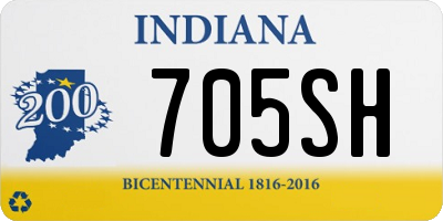 IN license plate 705SH