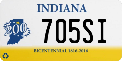 IN license plate 705SI