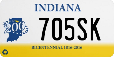 IN license plate 705SK